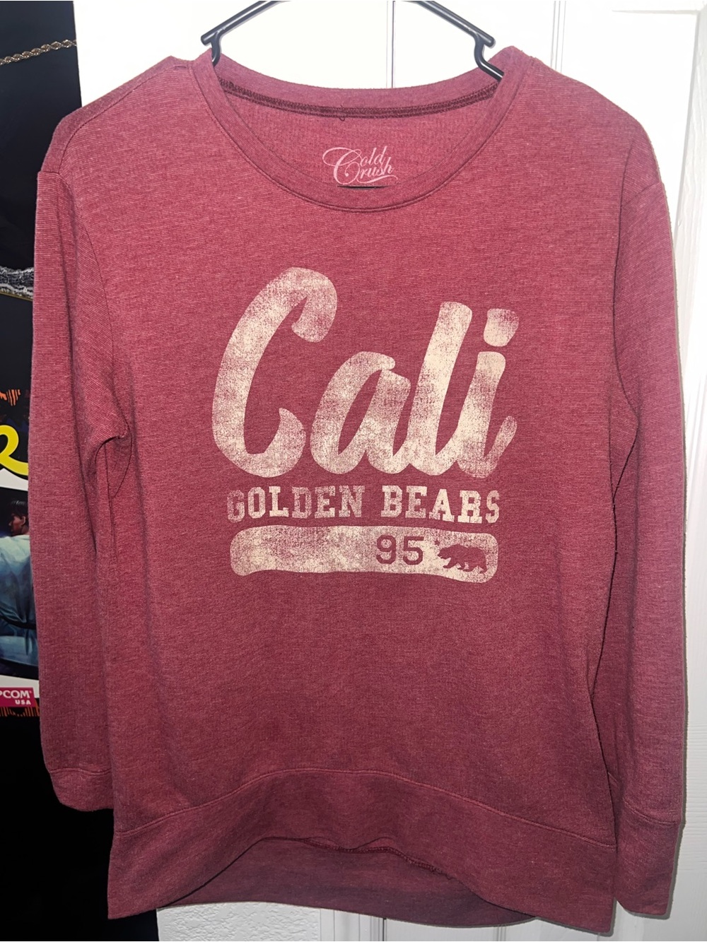 Cold Crush Maroon Heather Cali Golden Bears Graphic Sweatshirt Top Size M